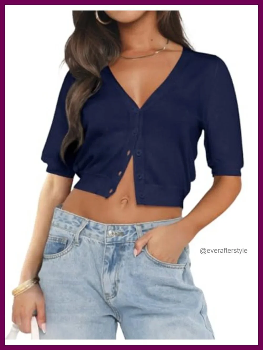 Women's Knit Cardigan Sweater V-Neck Button Down Crop Top Summer Lightweight